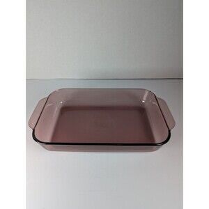 Vintage Pyrex 232-R Cranberry Glass Baking Pan Casserole Dish 11”x 7”x 1.5” 2QT